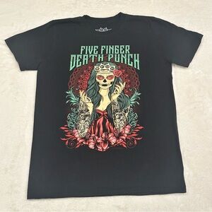 Five Finger Death Punch “Lady Muerta” Black 100% cotton T-Shirt Size M/L